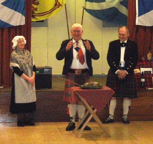 The President addresses the Haggis at our Haggis Night in the Hall 2014