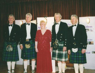 Jan Campbell [an ex President] with her four sons at her 80th birthday party in the Hall