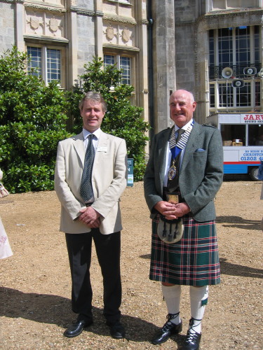A Past President, Bob Millar, with the Manager of Highcliffe Castle